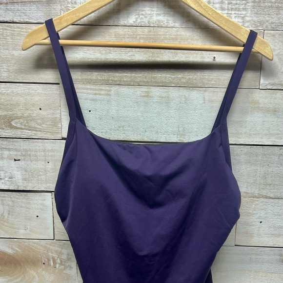 Lands End One Piece Swimsuit Bathing Suit Womens 12 Purple Padded Bra Adjustable - Picture 2 of 5